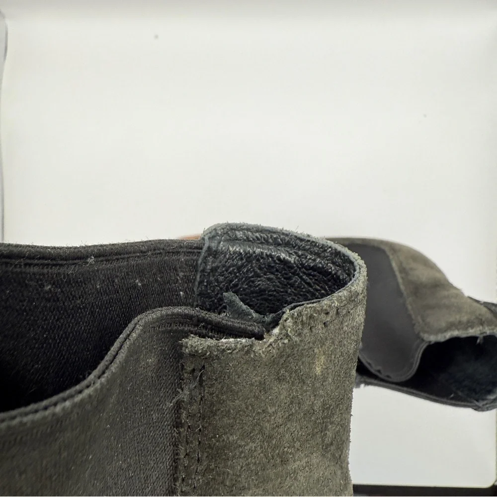 UGG Waterproof Suede Slip On Winter Boots Black Ankle Lug Sole Size 7